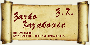 Žarko Kazaković vizit kartica
